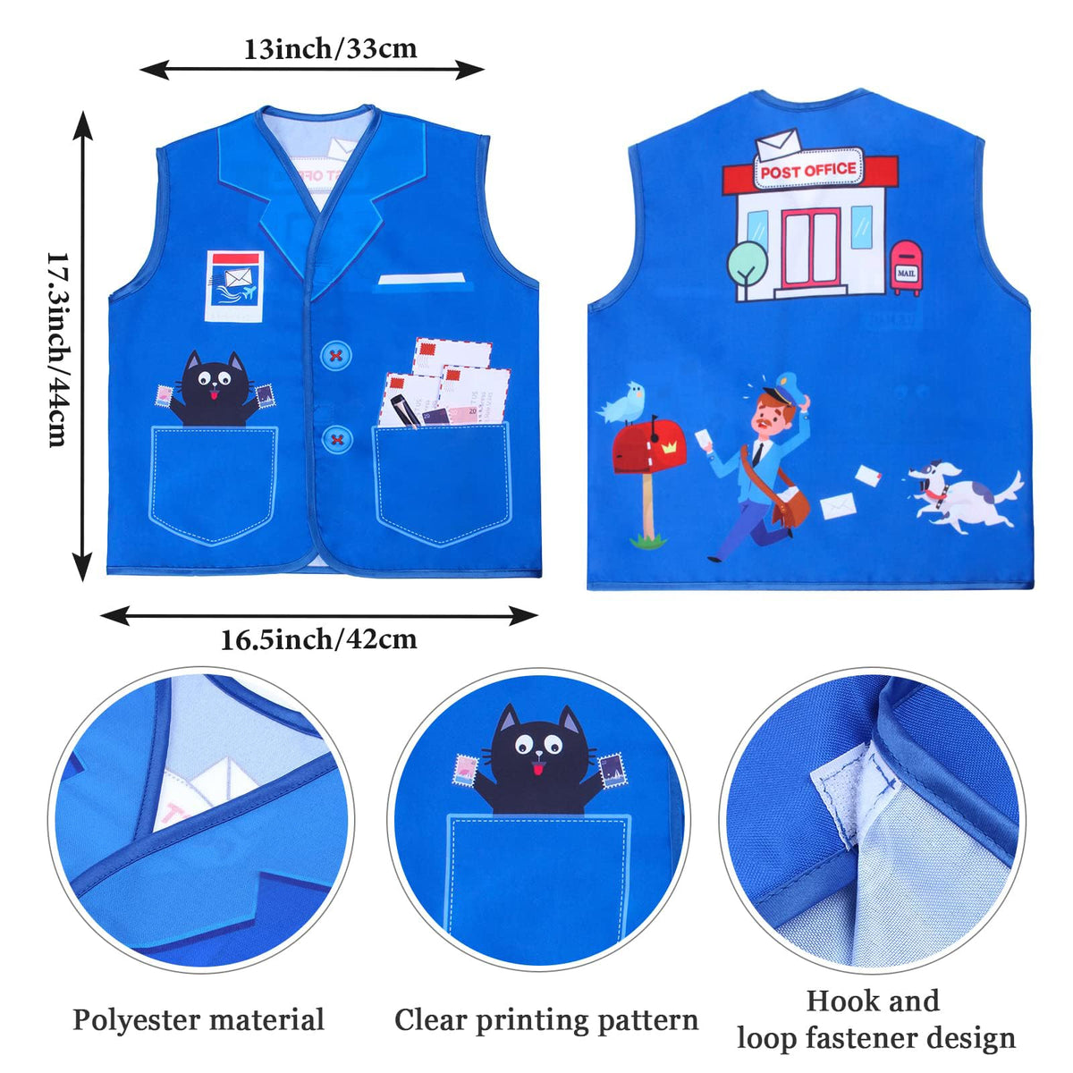 Keymall mailman vest with clear printing for immersive role-play