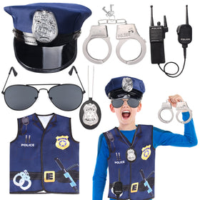 Keymall Kids Police Officer Cap with city badge for immersive pretend play