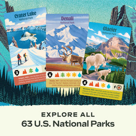 Keymaster Games Parks iconic park illustrations showcase detailed natural landscapes