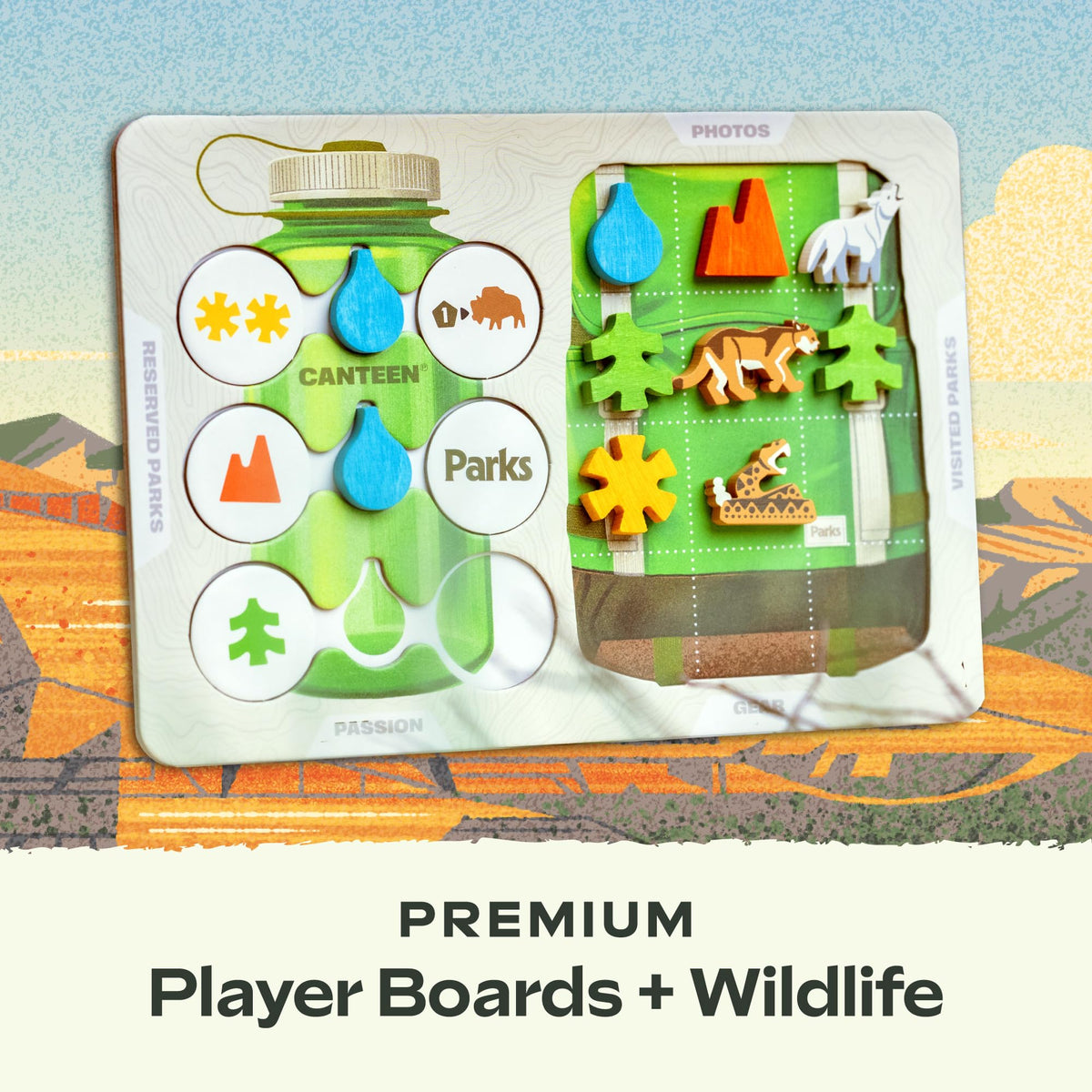 Keymaster Games Parks premium wood pieces provide durable, tactile gameplay