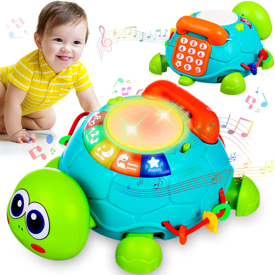 Keysense Lifestyle crawling turtle toy with lights driving baby movement