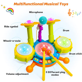 Keysense Lifestyle drum set microphone invites singing and pretend performances
