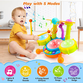 Keysense Lifestyle kids drum set with two ride cymbals for rhythmic exploration