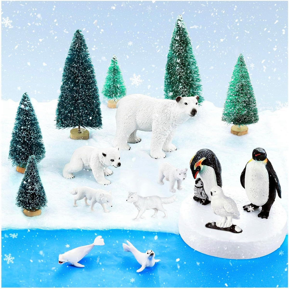 KFPPLXQ arctic animals figurines set for classroom display and play.