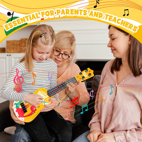 KFPPLXQ mini guitar dinosaur family playing, promotes shared music time.