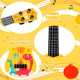 KFPPLXQ mini guitar dinosaur picks set, supports beginners with extra plectrums.