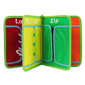 Kghios BusyBoard zip helps toddlers refine fine motor skills during play