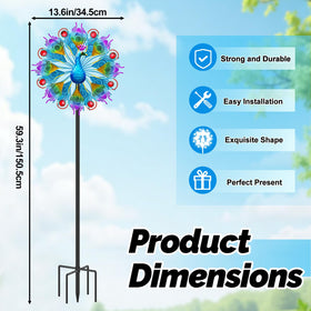 KHayRovies stable metal stake wind spinner keeps yard decor steady