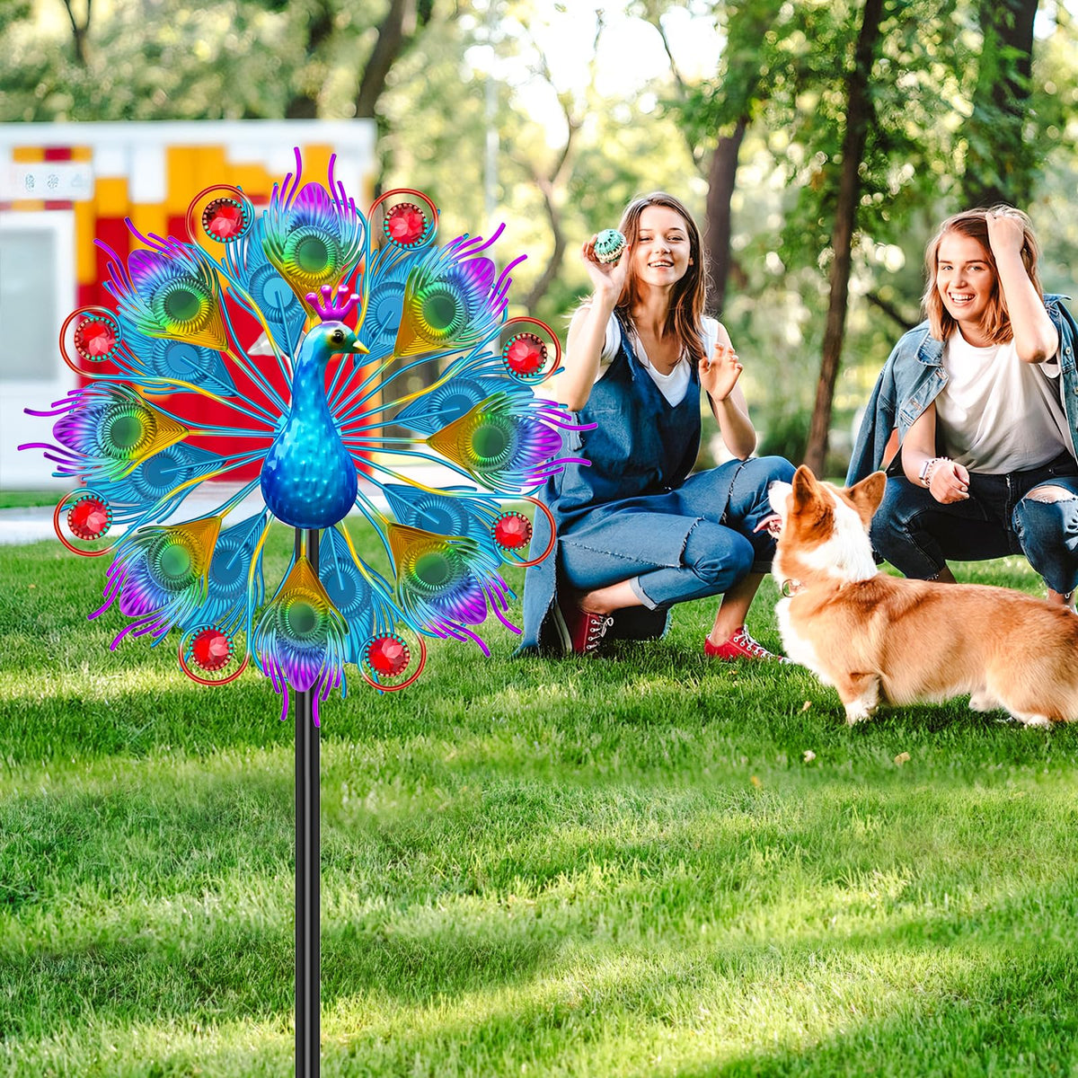 KHayRovies weatherproof wind spinner withstands sun and rain for year round use
