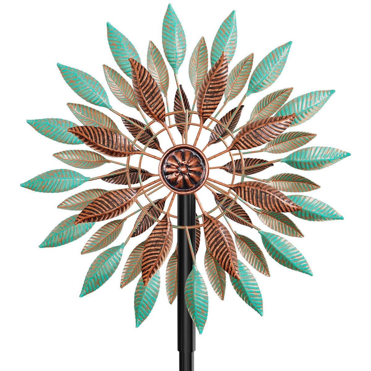KHayRovies wind spinner with four blades adds dynamic motion to your garden.