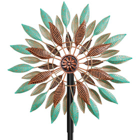 KHayRovies wind spinner with four blades adds dynamic motion to your garden.