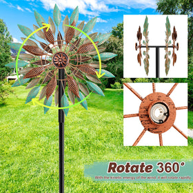 KHayRovies wind spinner with dual-direction blades rotates from any wind angle.