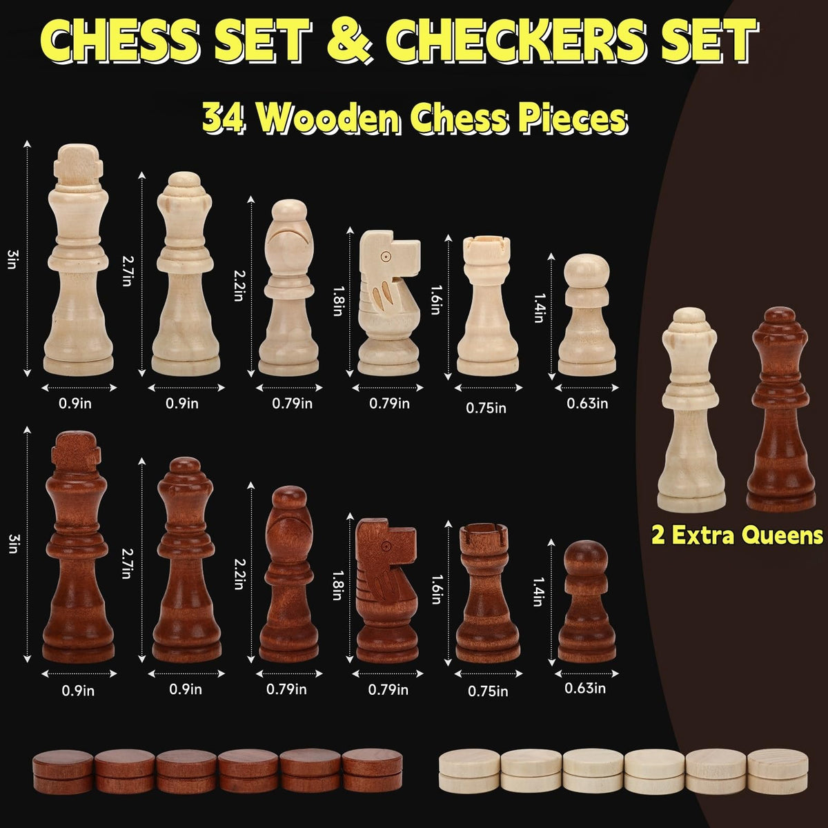 Kiapeak wooden chess board close-up shows smooth edges.