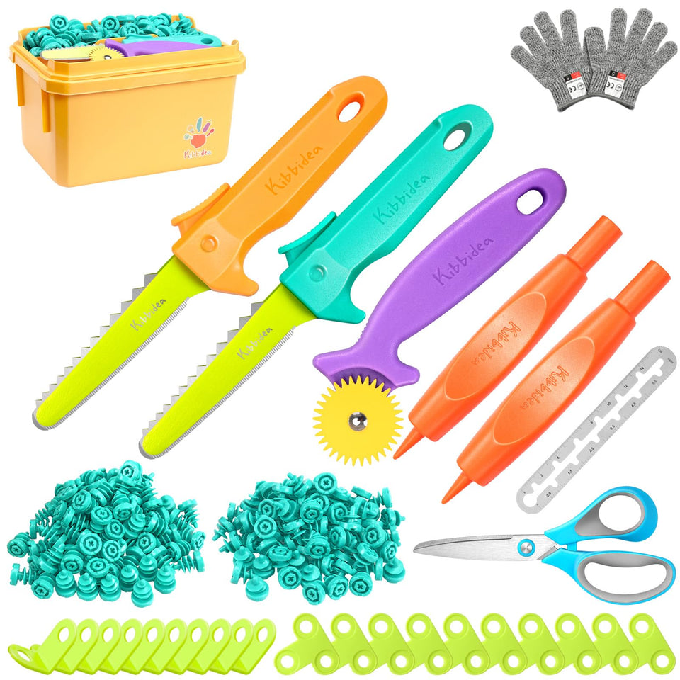 Kibbidea cardboard cutter kit with 170pcs for safe, creative building for kids