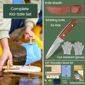 Outdoor learning with Kibbidea knife on camping trips.