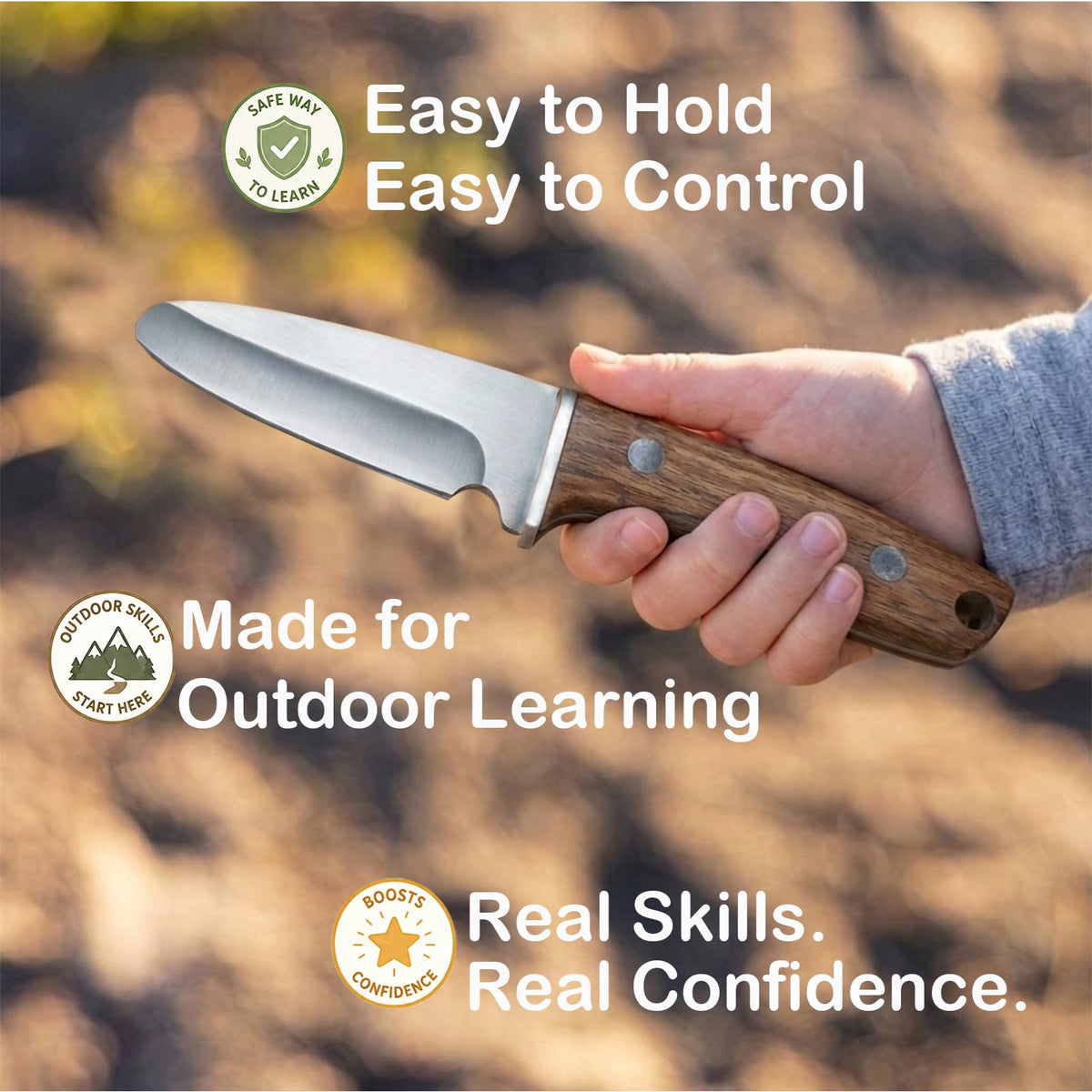 Kibbidea knife sheath protects during outdoor use and storage.