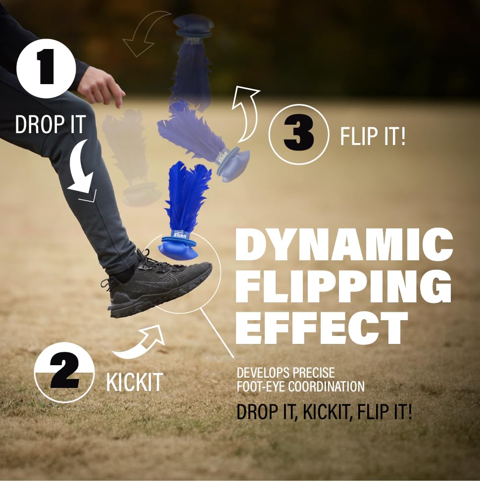 Kickit blue birdie trainer family game scene highlighting safe, engaging backyard fun.