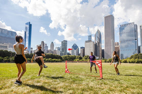 Kickit kid-friendly soccer skills session showcases passing and juggling practice.