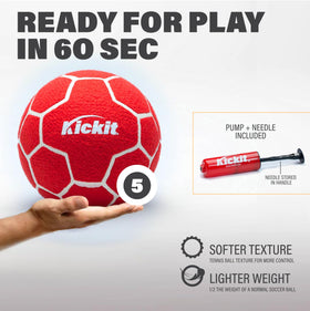 Kickit ball inflation adapts to surface for optimal control