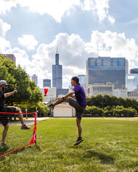 Kickit travel-friendly pack highlights portability for games on the go.
