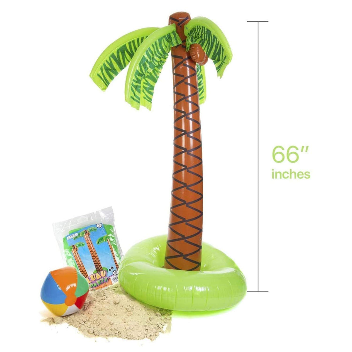 Kicko easy storage inflatable palm trees fold compactly after use.