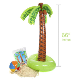 Kicko easy storage inflatable palm trees fold compactly after use.