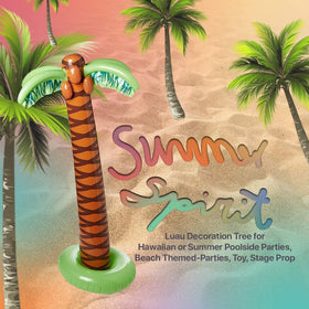 Kicko poolside luau decor palm tree inflatable for easy setup.