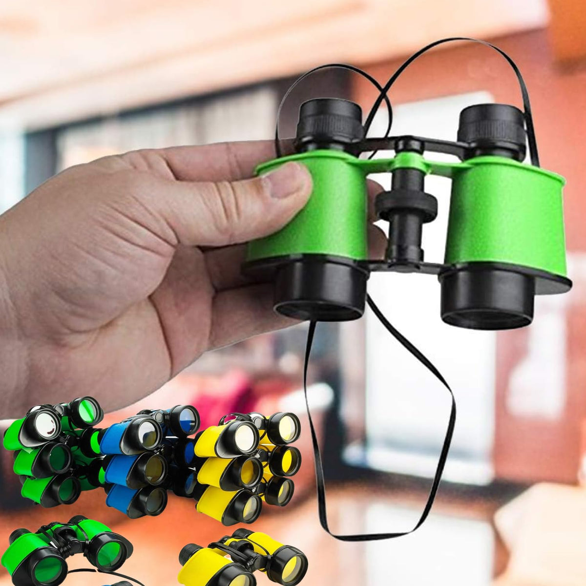 Kicko kids binoculars used on a jungle exploration scene, fostering curious discovery.