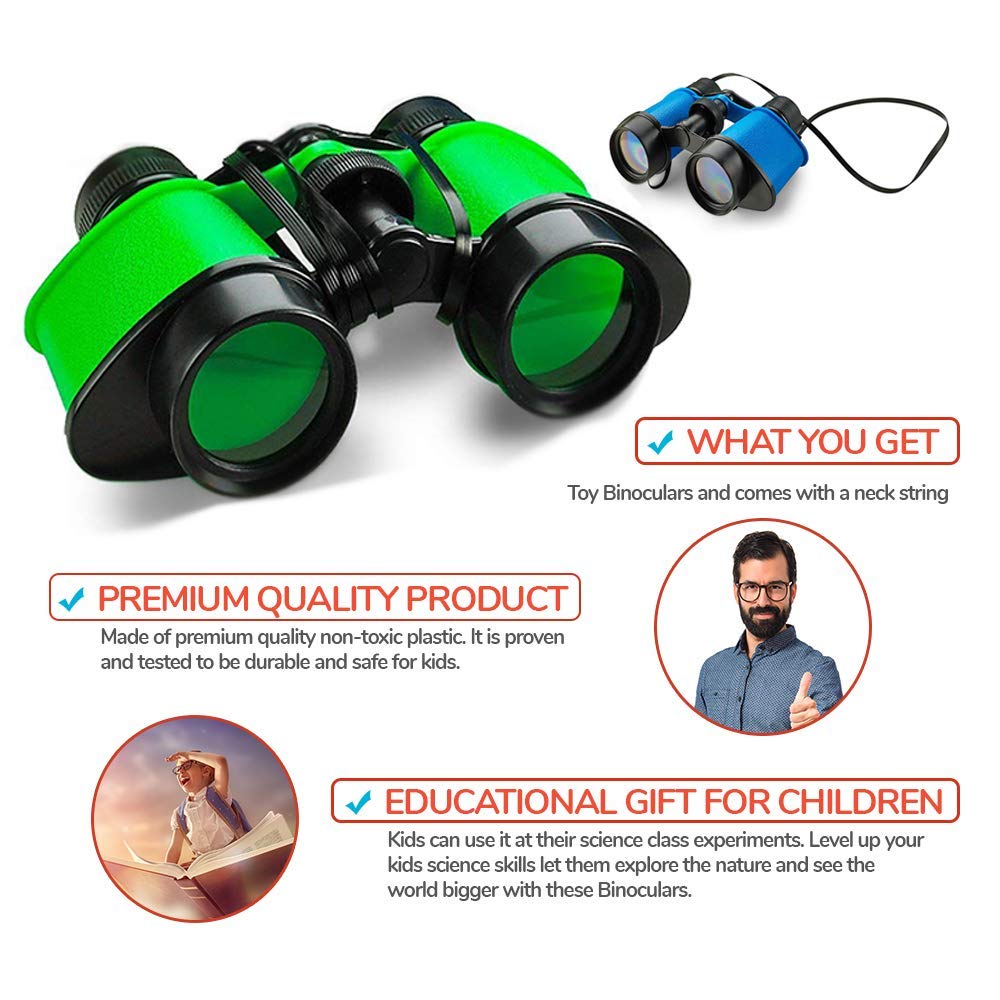 Lightweight plastic construction makes Kicko binoculars easy for small hands.