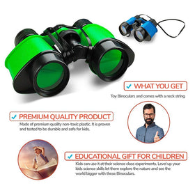 Lightweight plastic construction makes Kicko binoculars easy for small hands.