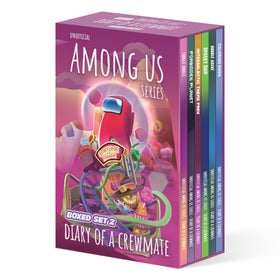 Kid-Fi Media Among Us box set cover shows five diaries and coloring book for young readers.