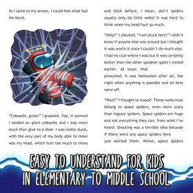 Kid-Fi crewmate reading scene highlights engaging, screen-free storytelling.