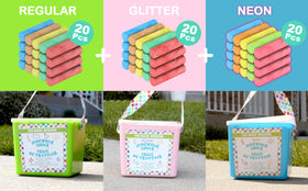 Kid Made Modern glitter chalk set adds sparkle to sidewalk art.