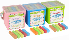 Kid Made Modern neon chalk set for vivid outdoor artwork.