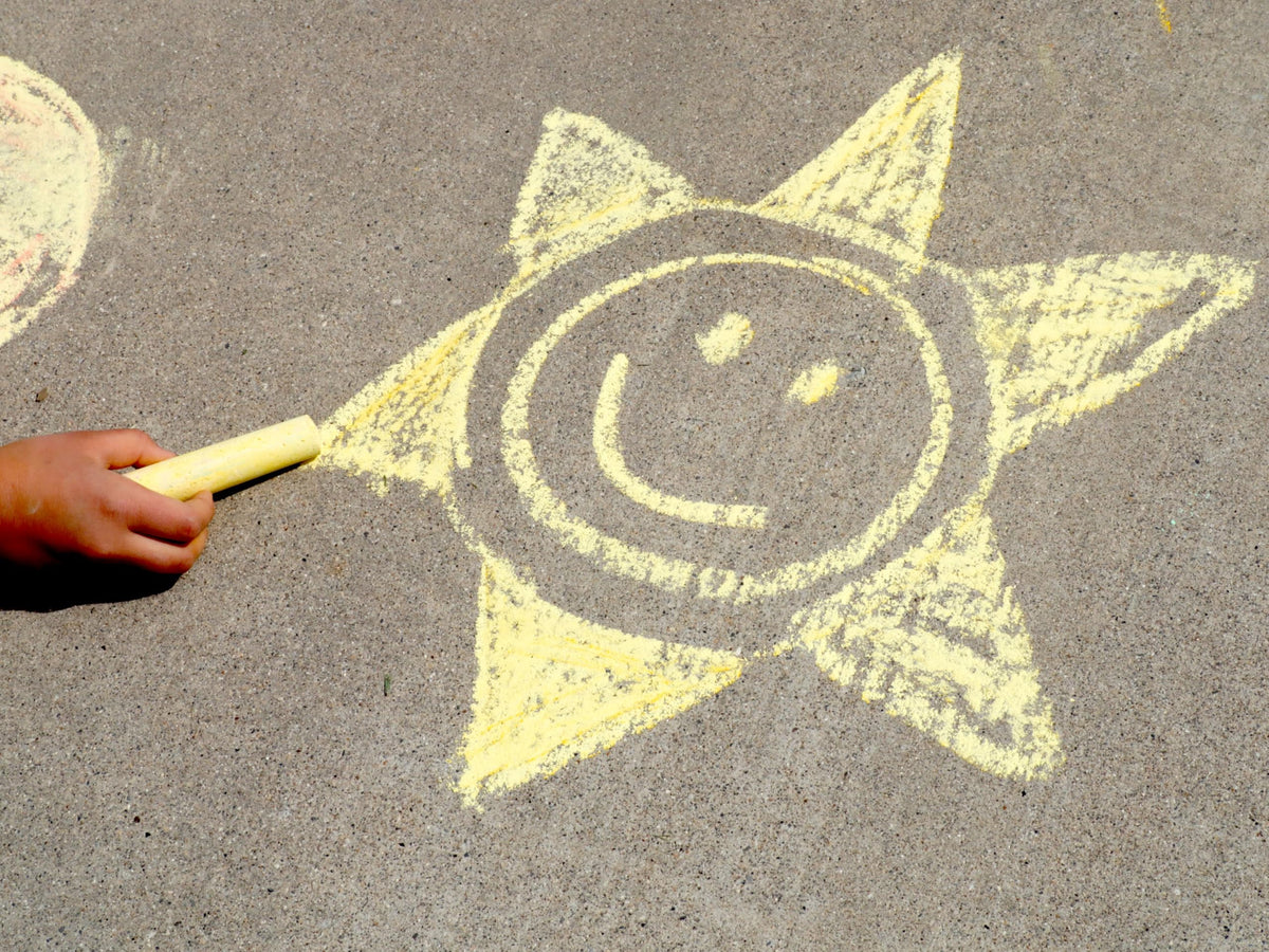 Kid Made Modern washable chalk cleans up easily from surfaces.