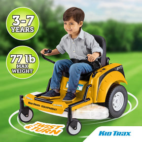 Kid Trax 12V Zero Turn Lawn Mower Green side view for active outdoor play