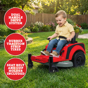 Kid Trax 12V Zero Turn Mower Jr. supports up to 66 lbs for kid-friendly rides