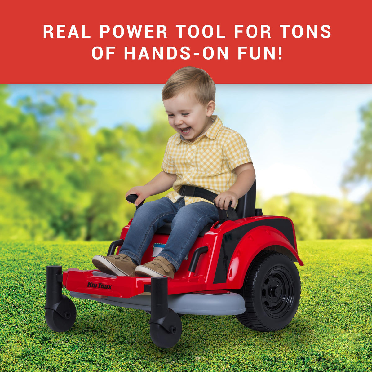 Kid Trax 12V Zero Turn Mower Jr. 12V battery and charger included for ready play