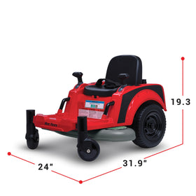 Kid Trax 12V Zero Turn Mower Jr. Power Trax tires cushion bumps across grass