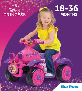 Kid Trax Disney Princess ride-on quad dashboard, accessible controls for small hands.