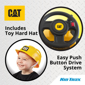 Kid Trax Frontloader easy push-button drive shown for beginner riders.