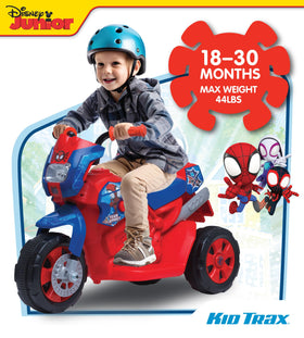 Kid Trax Marvel Spiderman trike wheels with textured traction for outdoor rides