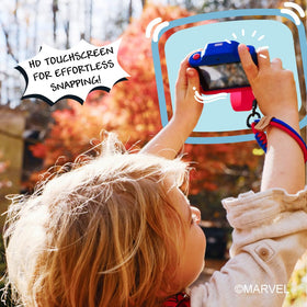 Kidamento Spider-Man camera with BPA-free silicone case for safe, playful use.