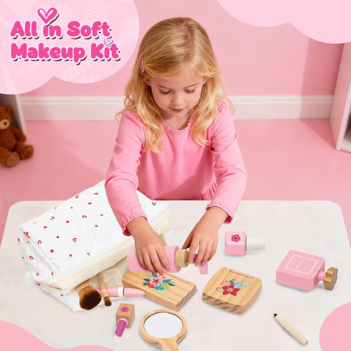 KIDBEST wooden mirror for realistic vanity play