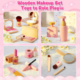 KIDBEST wooden nail polish bottle for tidy pretend painting