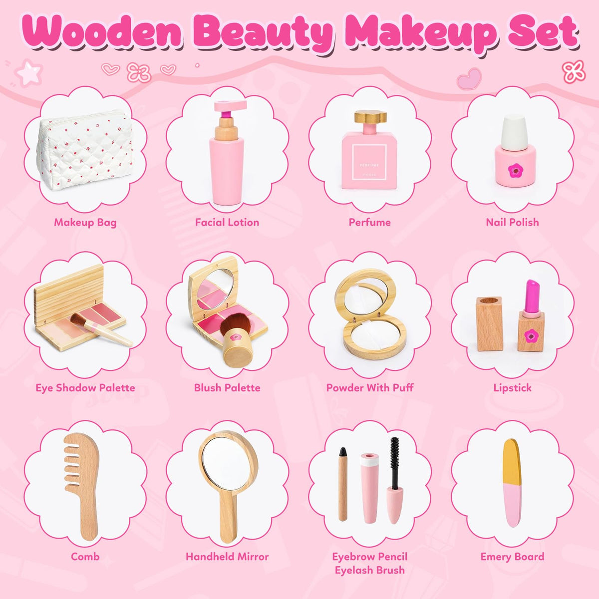 KIDBEST wooden perfume bottle for pretend salon moments