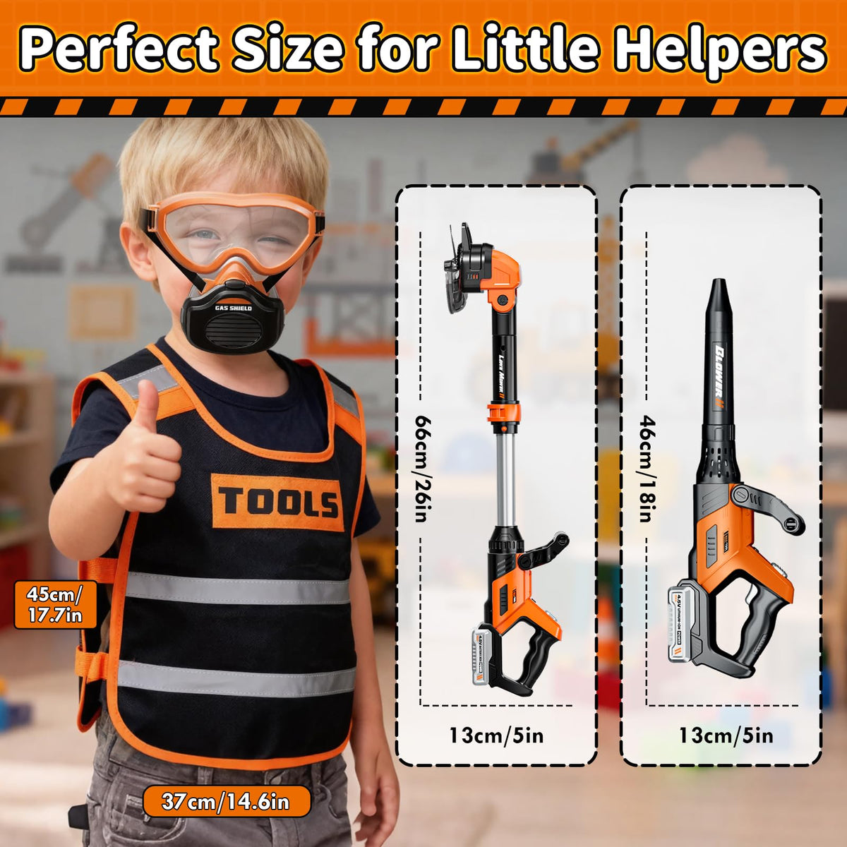 KidBloom child using garden tools to learn basic tasks outdoors.