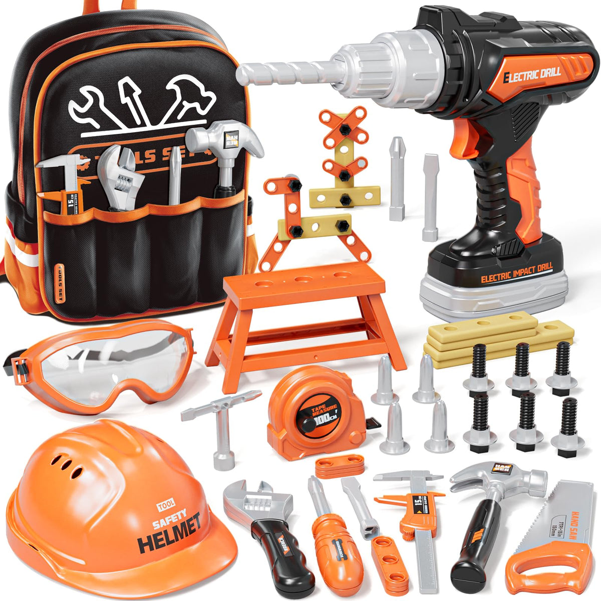 KidBloom toddler tool set backpack ready for portable pretend play