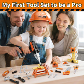 KidBloom toddler drill rotates for realistic pretend fixing