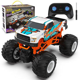 Kidcia 1:16 RC Monster Truck side view for outdoor action and speed.